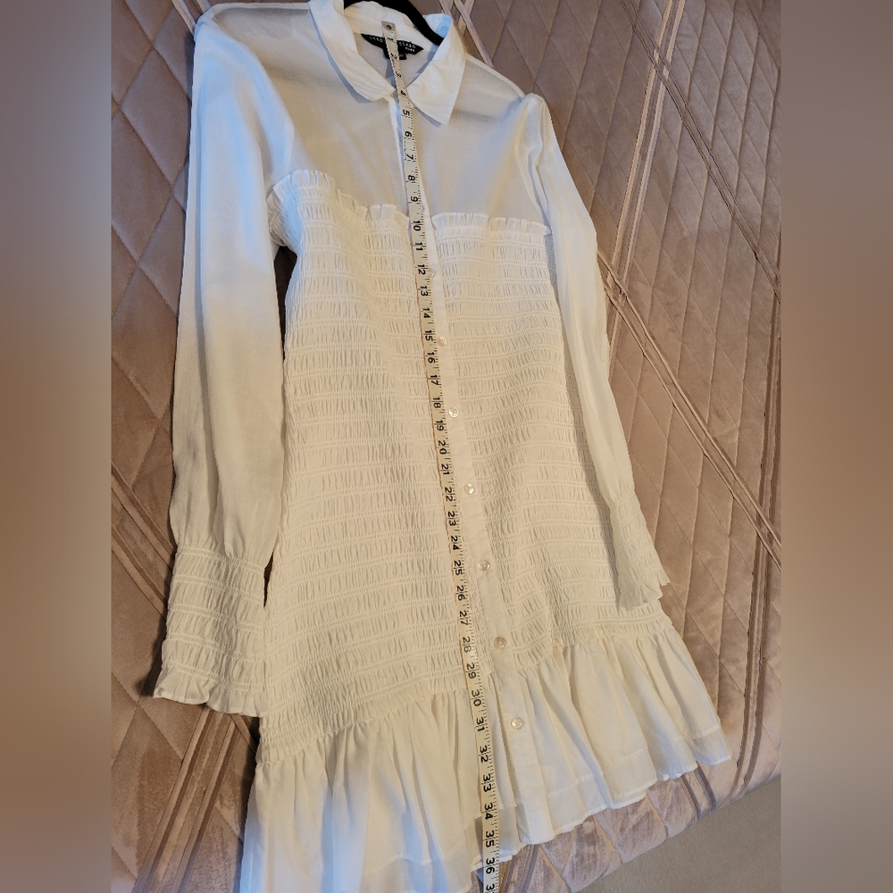 Veronica Beard Kelsey smocked cotton dress size 12 - Picture 7 of 9
